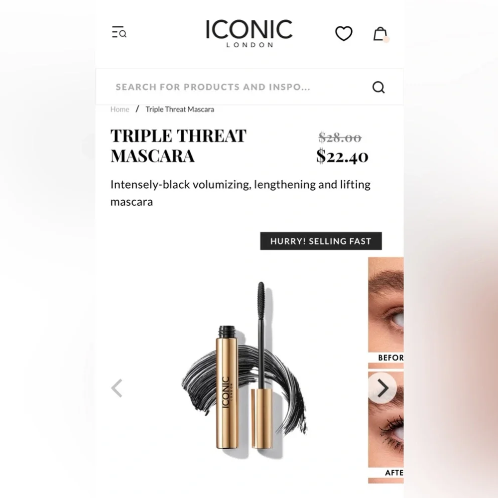 Iconic London‎ triple threat mascara- black